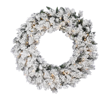 Artificial Flocked Snow Ridge Wreath