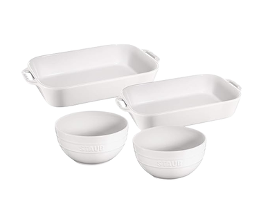 Staub Ceramic 4-pc Baking Dish and Bowl Set