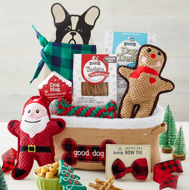 Max & Milo Holiday Dog Paw Print Gift Basket