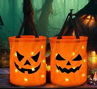 Cecurpo Light Up Halloween Trick or Treat Bucket