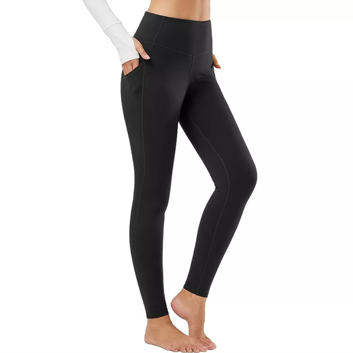 Buy ALAXENDER Women Winter Warm Stretchy Thermal Leggings Pants Fleece  Lined Tights Free Size (BLACK) Online at Best Prices in India - JioMart.