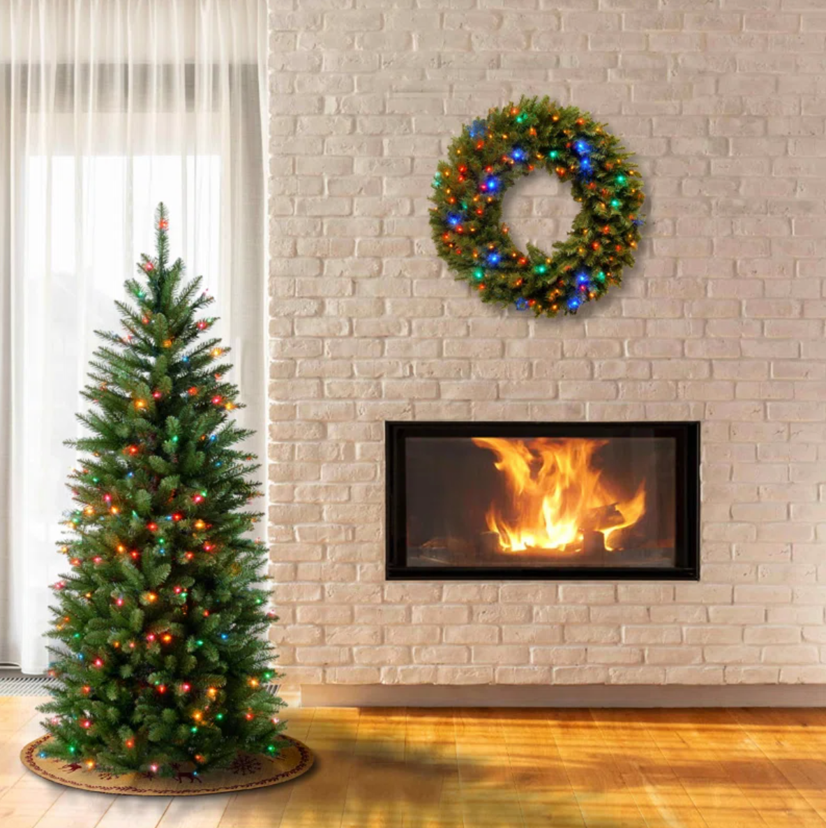 Kingswood Fir Lighted Artificial Fir Christmas Tree