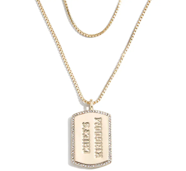 WEAR by Erin Andrews x BaubleBar Gold Dog Tag Necklace
