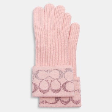 Signature Metallic Knit Gloves