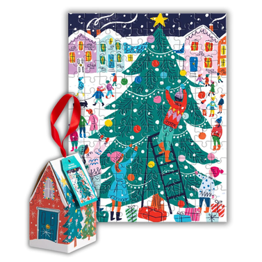 Galison Tree Decorating – 130 Piece House-Shaped Puzzle Ornament 