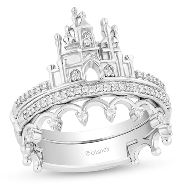 Zales Diamond Castle Ring Set in Sterling Silver