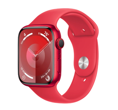 Apple Watch Series 9, 45mm (GPS + Cellular) with Red Aluminum Case and Sport Band