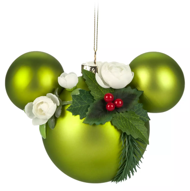 Mickey Mouse Icon Glass Ball Sketchbook Ornament – Floral