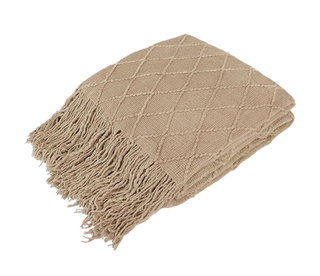 PAVILIA Tan Taupe Knit Throw Blanket