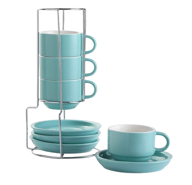 Sweejar Porcelain Espresso Cups with Saucers