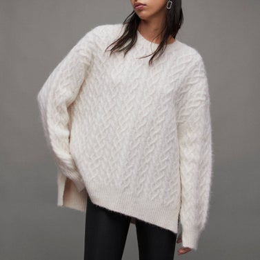 AllSaints Sirius Cable Knit Crew Neck Sweater