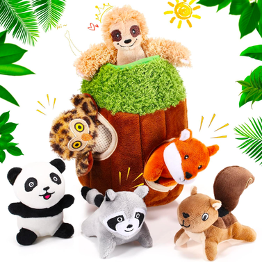 Skylety 7-Piece Woodland Friends Squeaky Toys