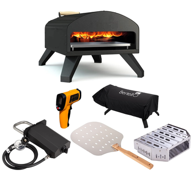 Bertello Outdoor Pizza Oven Bundle-Gas & Wood Burning