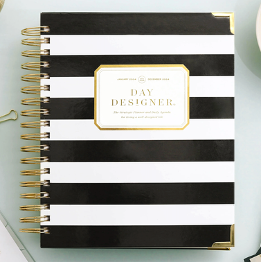 Day Designer 2024 Daily Planner: Black Stripe