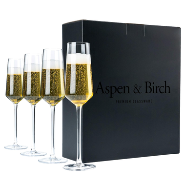 Aspen & Birch Classic Champagne Flutes (Set of 4)