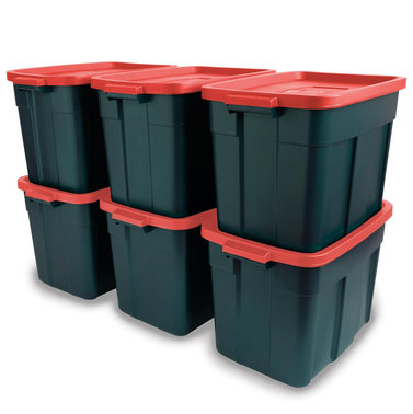 Rubbermaid Roughneck Holiday Storage Totes 18 Gallon (6 Pack)