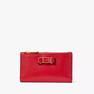 Morgan Bow Embellished Small Slim Bifold Wallet
