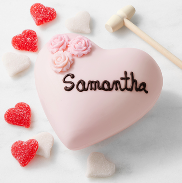 Williams Sonoma Personalized Chocolate Breakable Pink Heart