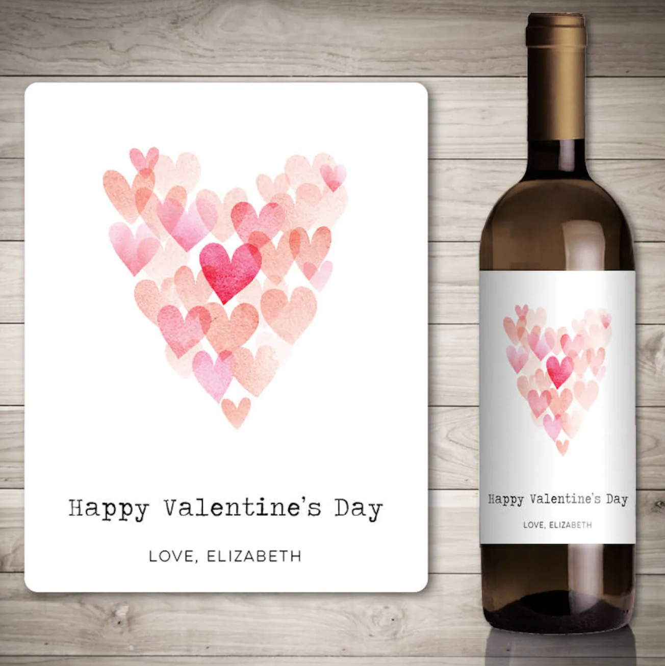 FancyLabels Custom Valentine's Day Wine Label
