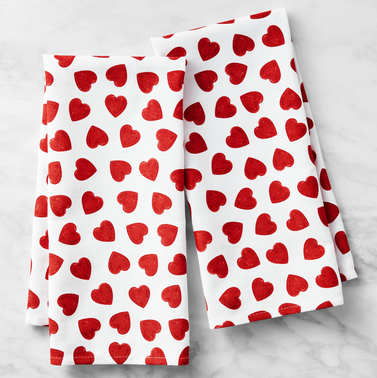 Williams Sonoma Heart Towels (Set of 2)