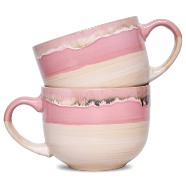 Bosmarlin Large Ceramic Coffee Mug (Set of 2)