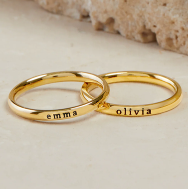 Mint & Lily Tiny Stackable Name Ring