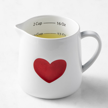 Williams Sonoma Ceramic Heart Liquid Measuring Cup