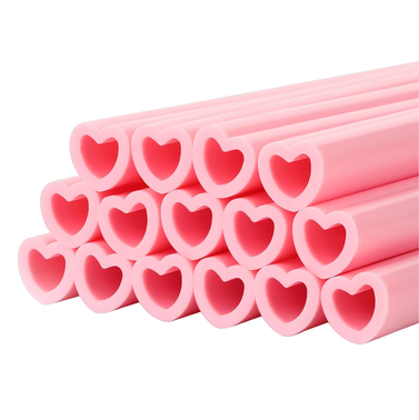 Jutom 25-Pack Heart Shaped Silicone Straws 