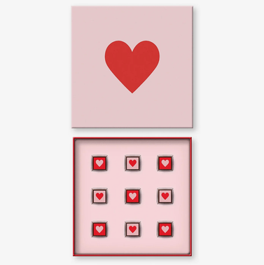 Compartes 9-Piece Valentine's Chocolate Heart Gift Box