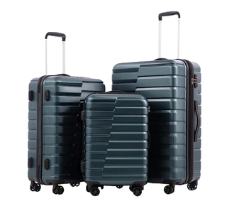 Coolife Expandable Suitcase PC ABS TSA Luggage 3 Piece Set
