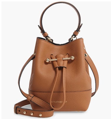Strathberry Lana Osette Leather Crossbody Bucket Bag