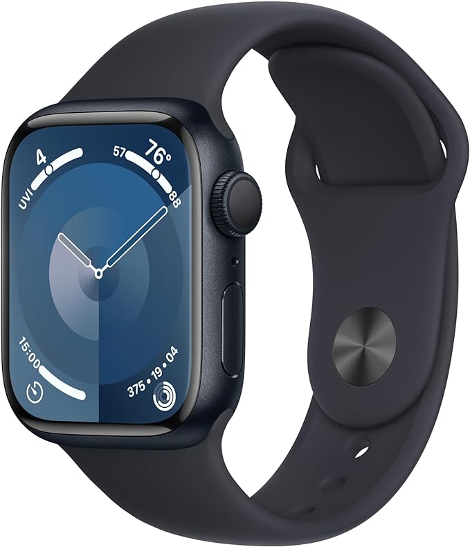 Apple Watch Series 9, 41mm (GPS) with Midnight Aluminum Case and Sport Band
