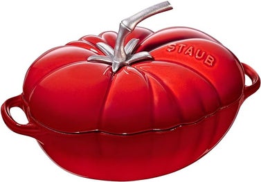 Staub Cast Iron Dutch Oven 3-qt Tomato Cocotte