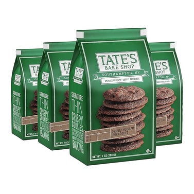 Tate's Bake Shop Double Chocolate Chip Cookies, 4 Bags