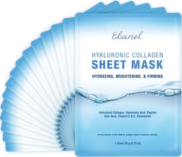 Ebanel 15 Pack Collagen Peptide Hydrating Face Masks