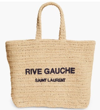 Saint Laurent Rive Gauche Logo Crochet Tote