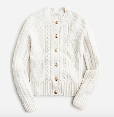 J.Crew Cable-Knit Cardigan Sweater