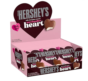 Hershey's Milk Chocolate Covered Marshmallow Heart, 24 Count
