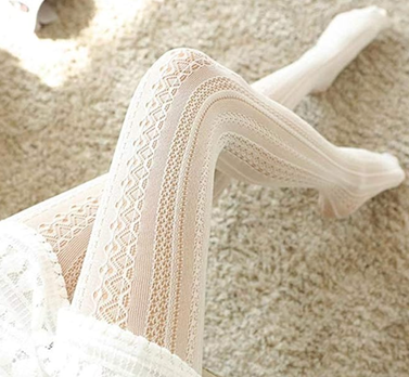 SurBepo Women Fishnet Hollow Out Knitted Patterned Stockings