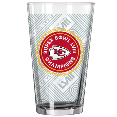 Kansas City Chiefs Super Bowl LVIII Champions 16oz. Roster Pint Glass