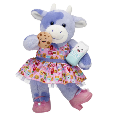 Purple Cow Stuffed Animal Milk and Cookies Gift Set