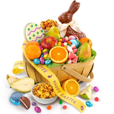 A Gift Inside Easter Bunny Fruit and Treats Gift Basket