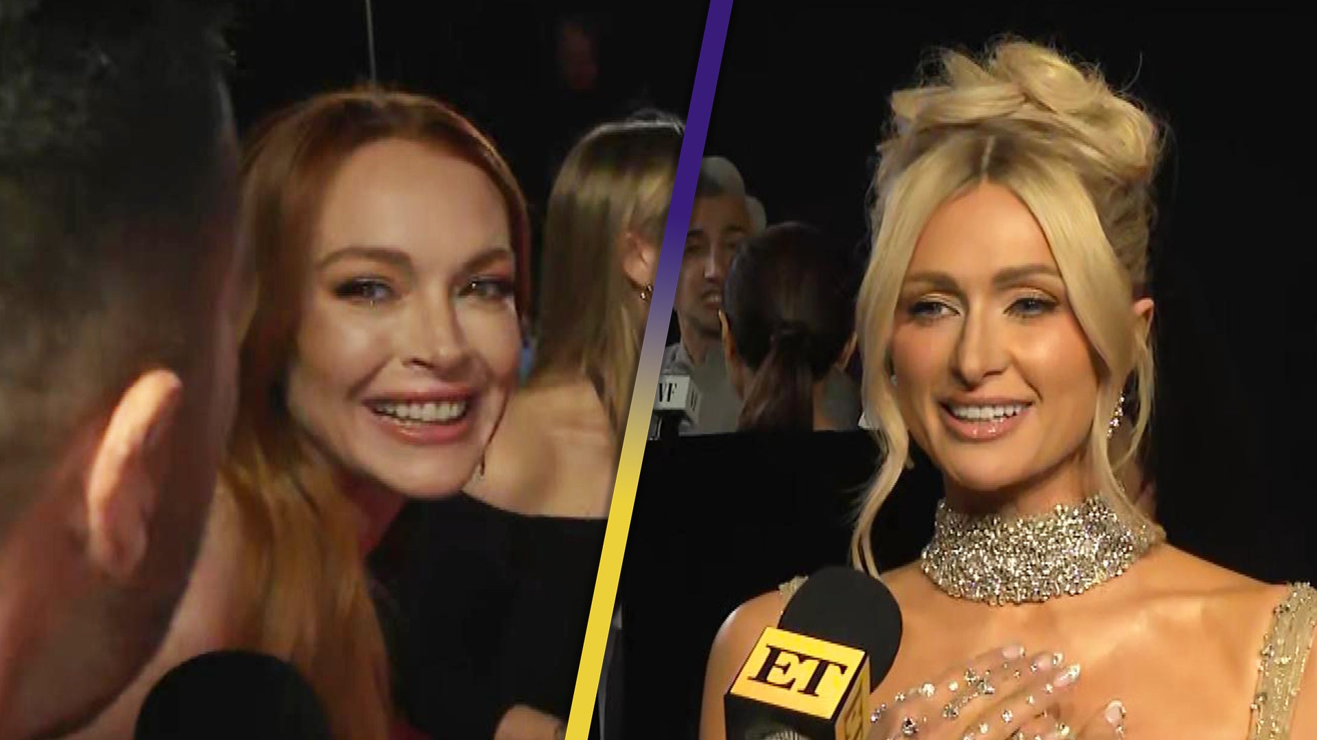 Lindsay Lohan and Paris Hilton Reunite at the Vanity Fair Oscars Party  (Exclusive), image size:1920x1080