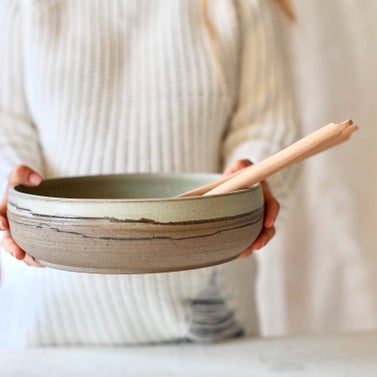 Rustic Green Pottery Bowl