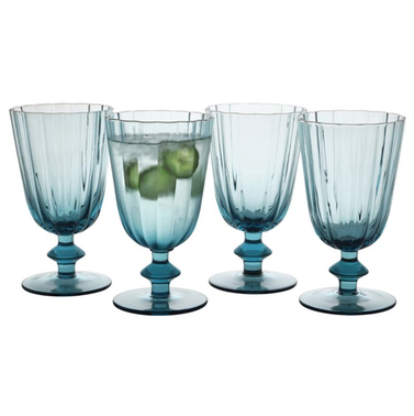 Beautiful Scallop Glass Goblets (Set of 4)