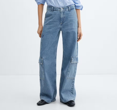 Mango Loose Cargo Jeans with Pockets