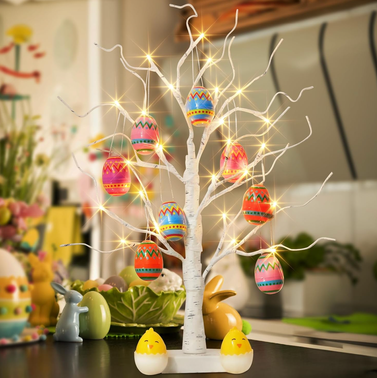 Eambrite Easter Tree with Eggs Ornaments