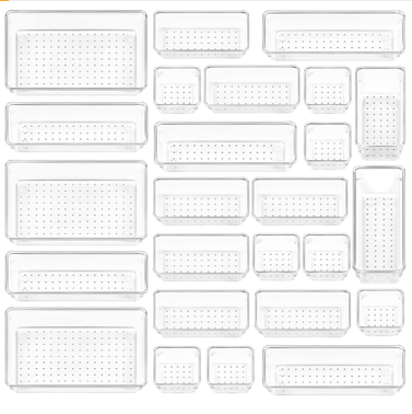 Vtopmart Clear Plastic Drawer Organizers Set (25 Pieces)