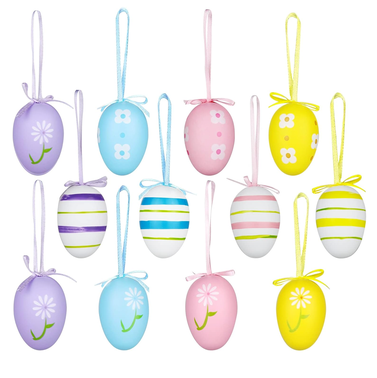 Yunfan Easter Egg Hanging Ornaments (12 Pieces)