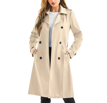 CorBuyit Women's Double Breasted Trench Coat